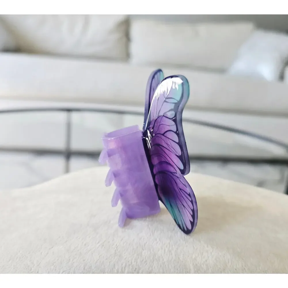 Acetate Purple Butterfly Hair Claw Clip New
